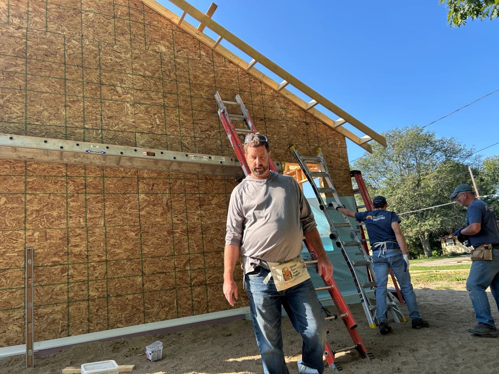 Habitat for Humanity Barry County volunteers working together on a build site
